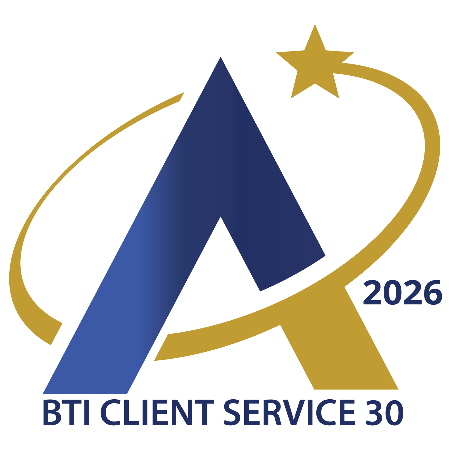 The BTI Consulting Client Service 30 2026 logo.