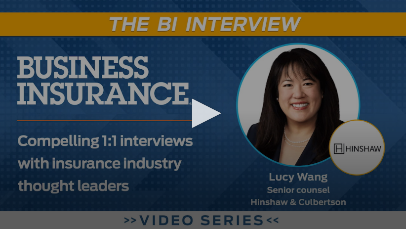 Lucy Wang video thumbnail for Business Insurance video interview.