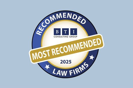 Hinshaw Ranked a Leading Law Firm in the BTI Consulting 2025 <em>Most Recommended Law Firms</em> Report
