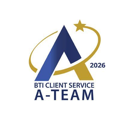2026 BTI Client Service A-Team logo.
