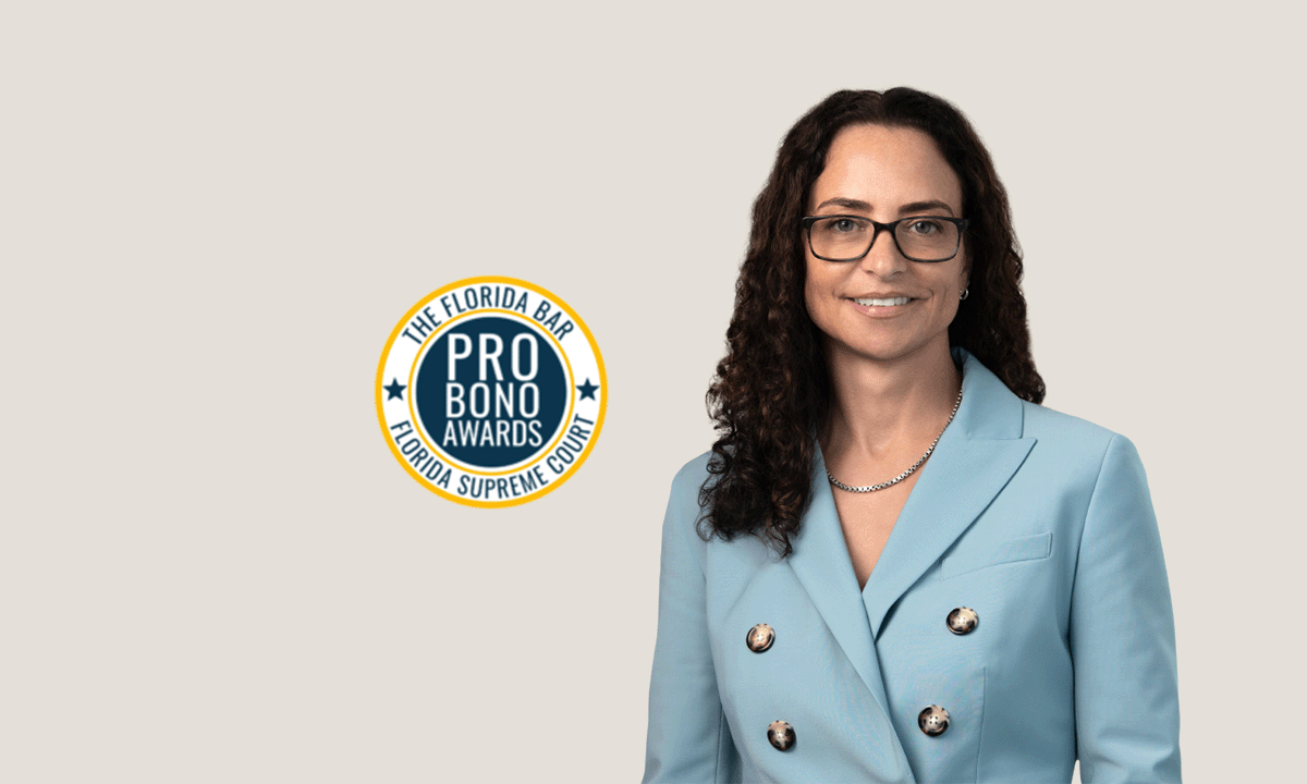 Jenelle E. La Chuisa Selected as Recipient of 2025 President's Pro Bono Service Award in the 17th Judicial Circuit