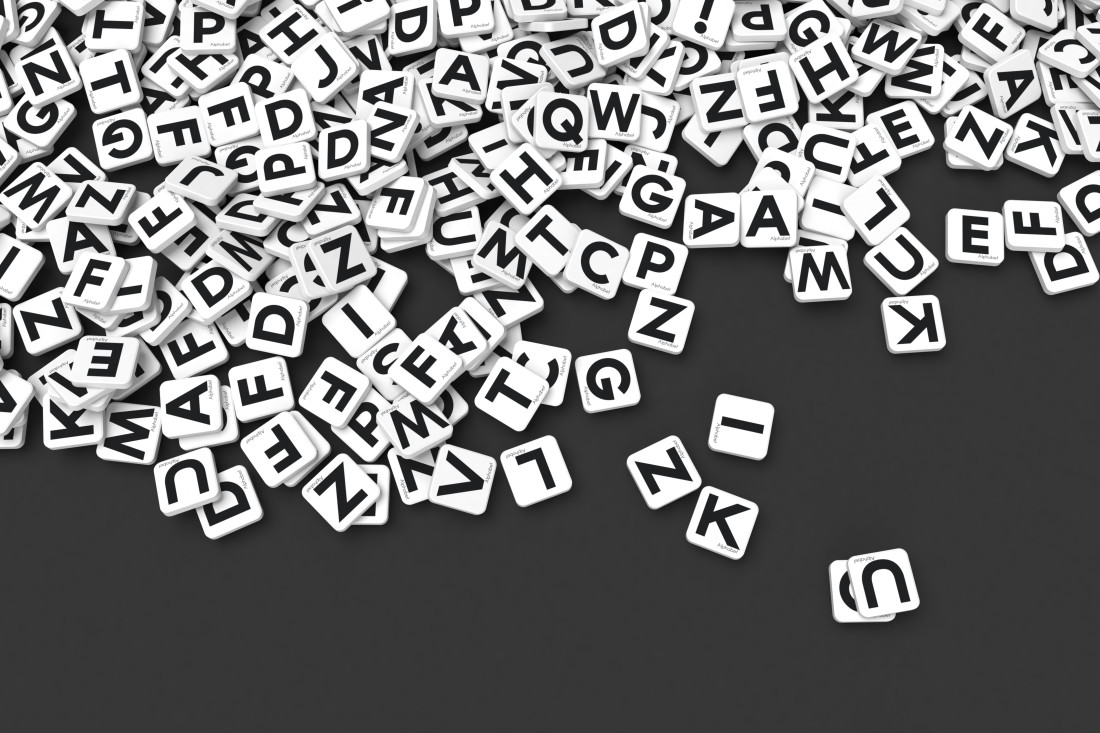 Pile of Letters on Black Background