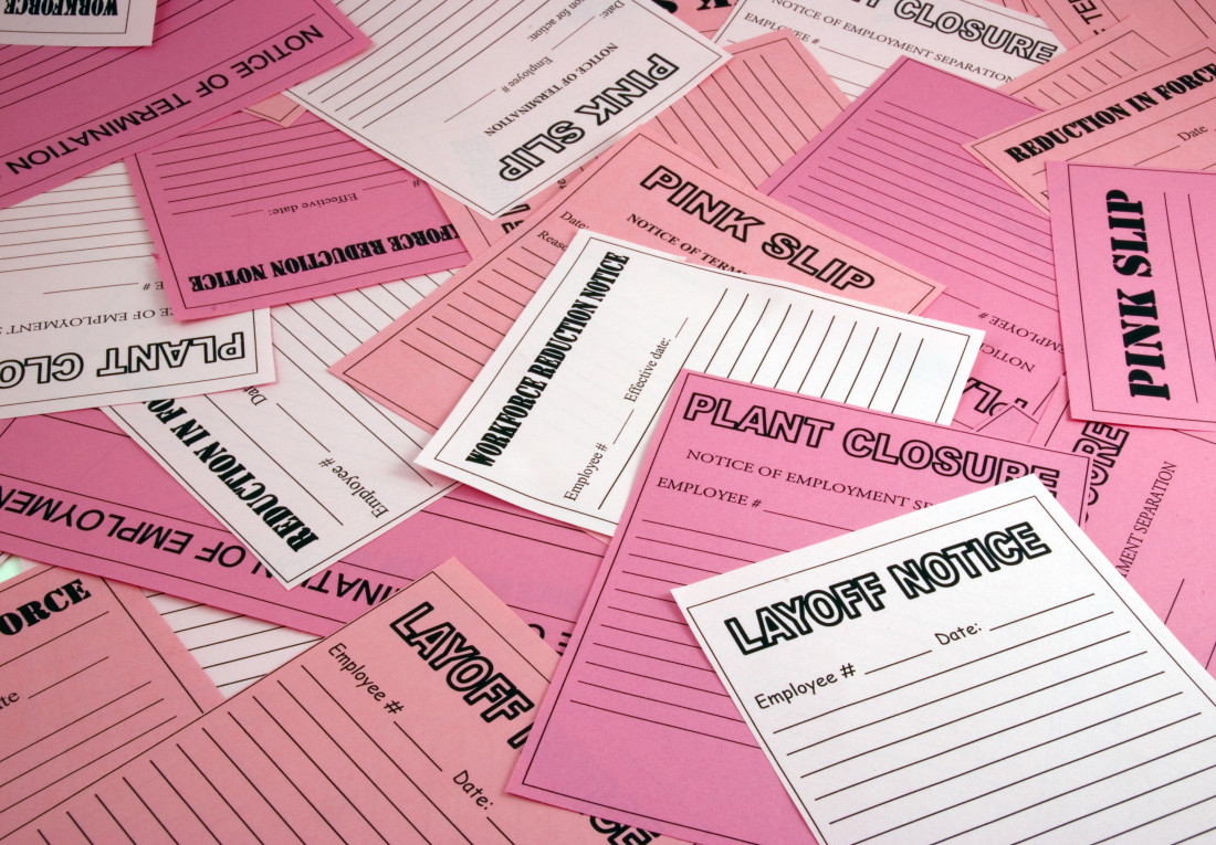 Pile of pink slips