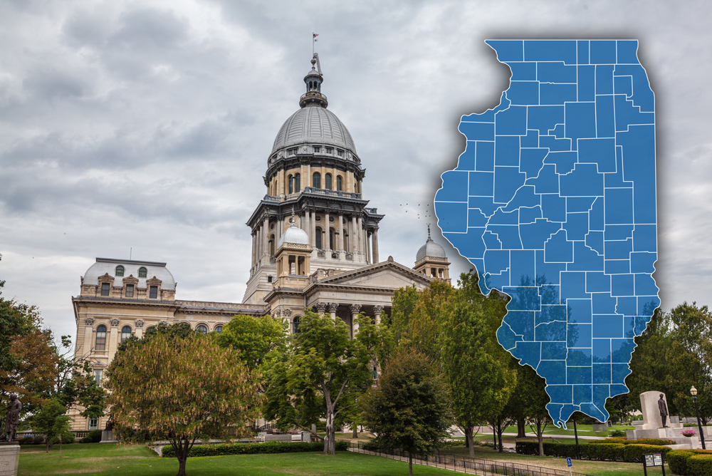 Illinois State Capital with Counties