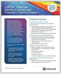 Hinshaw's LGBTQ Corporate Equality & Harassment Prevention Training Program