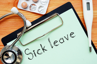 Sick Leave on Sticky Note